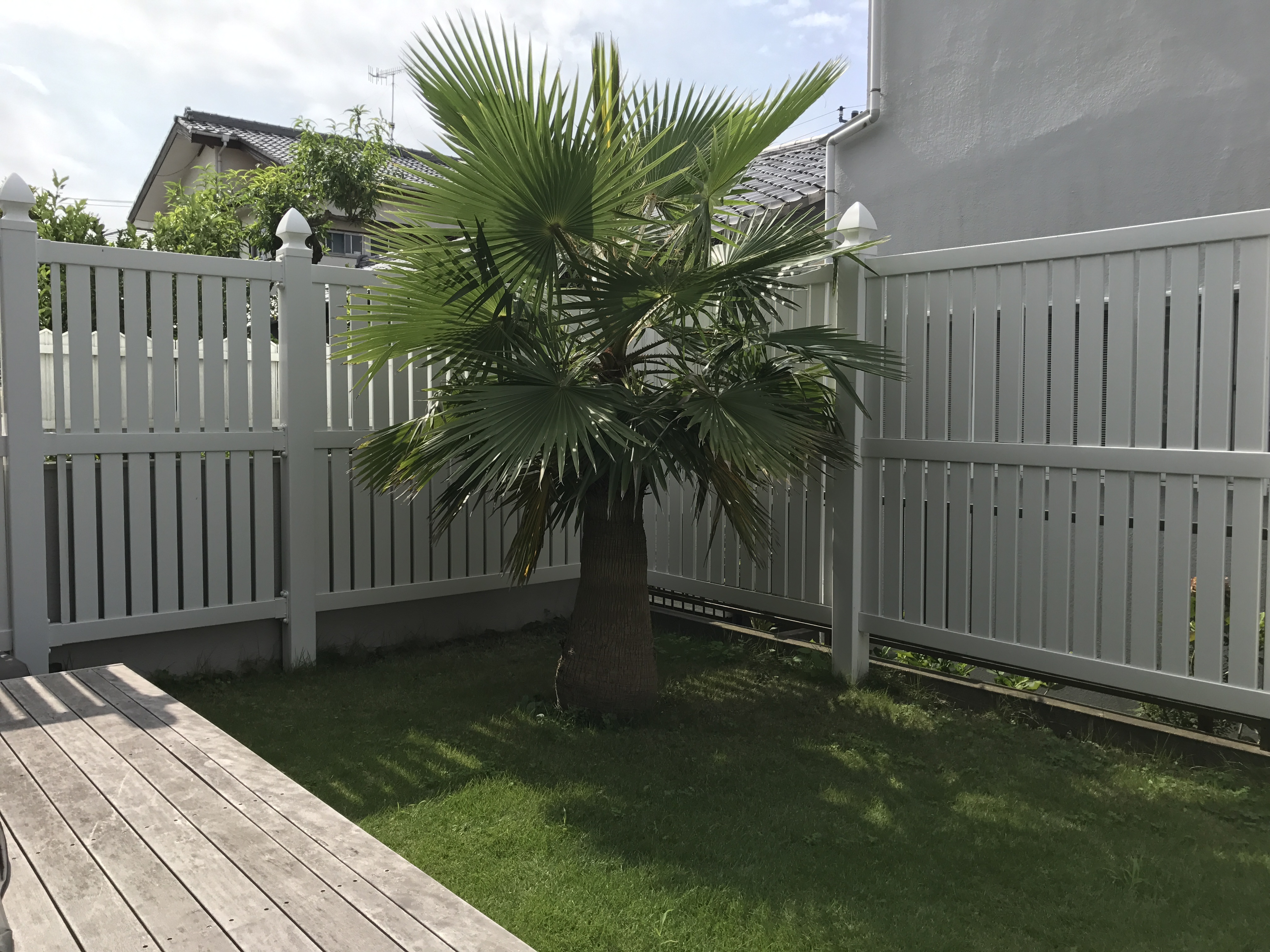 フェンス　植栽　デッキ　全てシンプルに！