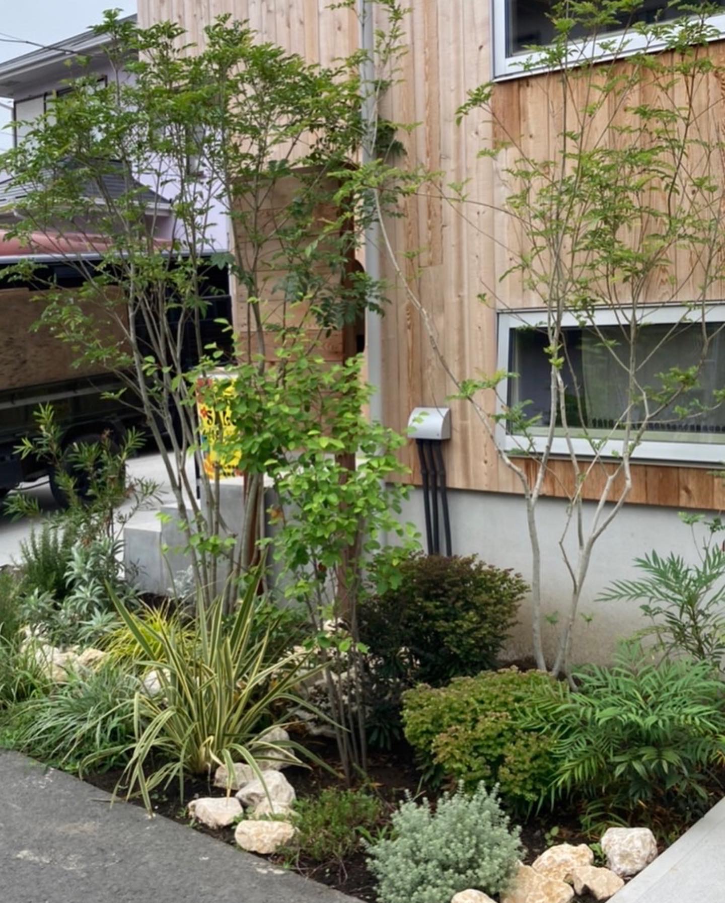 茅ヶ崎　植栽工事　いい感じになってきました